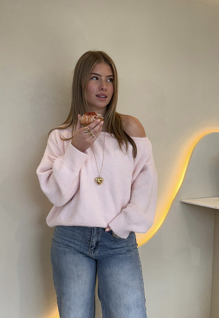 Famous Online Store Trui off shoulder Alina roze
