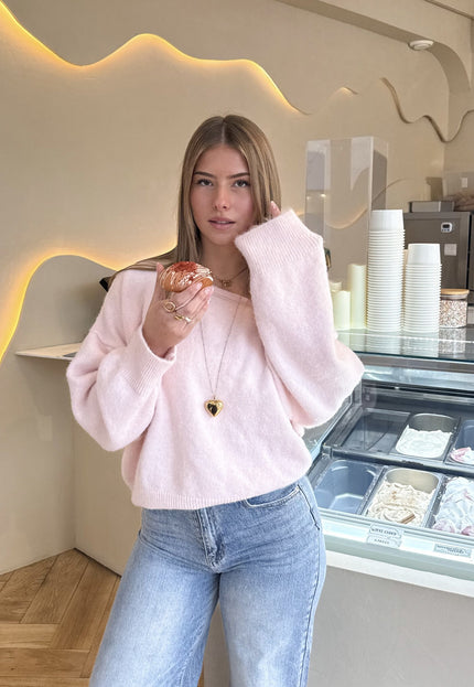 Famous Online Store Trui off shoulder Alina roze