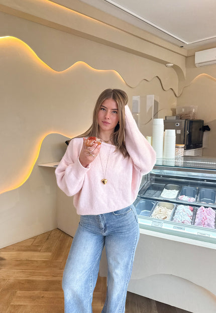 Famous Online Store Trui off shoulder Alina roze