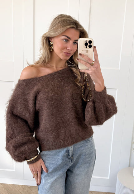Famous Online Store Trui off shoulder Didi bruin