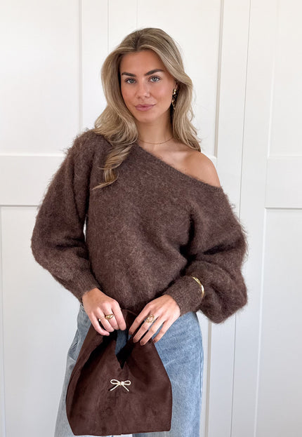 Famous Online Store Trui off shoulder Didi bruin