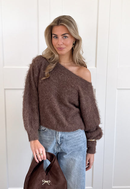 Famous Online Store Trui off shoulder Didi bruin