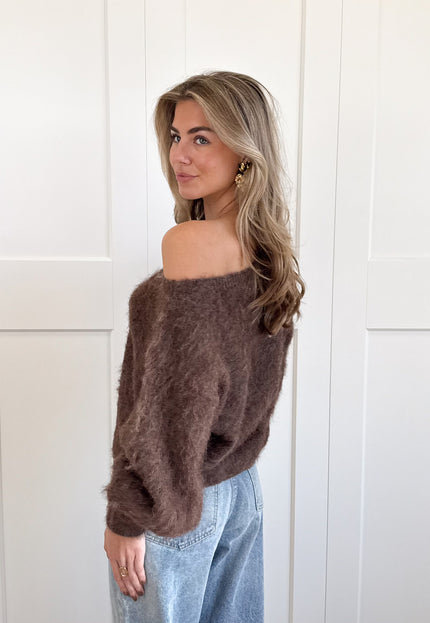 Famous Online Store Trui off shoulder Didi bruin