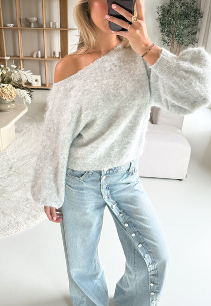 Famous Online Store Trui off shoulder Didi grijs