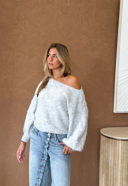 Famous Online Store Trui off shoulder Didi grijs