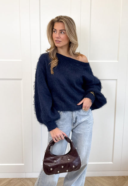 Famous Online Store Trui off shoulder Didi navy