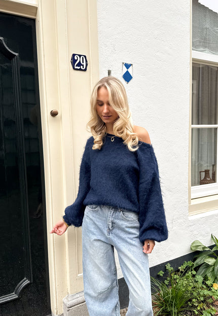 Famous Online Store Trui off shoulder Didi navy