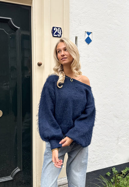 Famous Online Store Trui off shoulder Didi navy