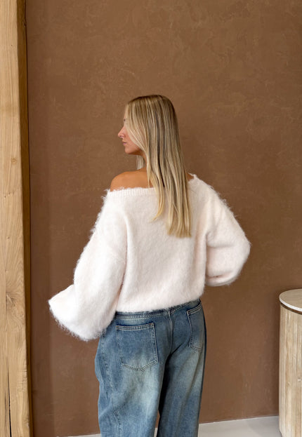 Famous Online Store Trui off shoulder Didi roze