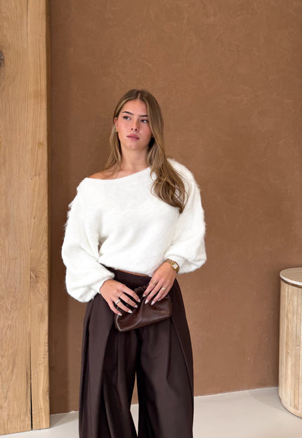 Famous Online Store Trui off shoulder Didi wit