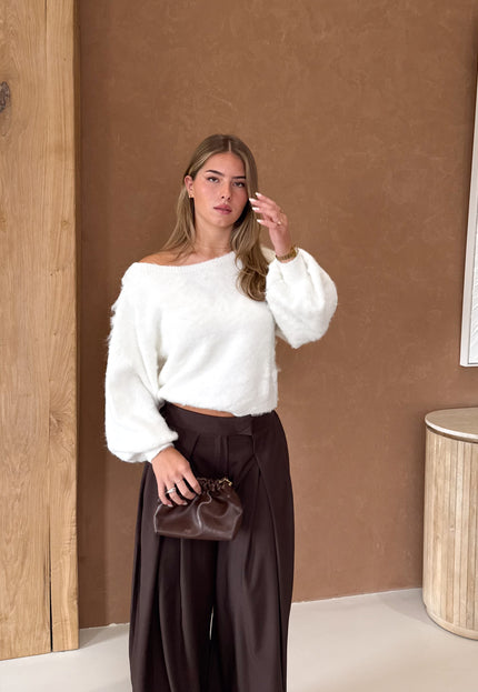 Famous Online Store Trui off shoulder Didi wit