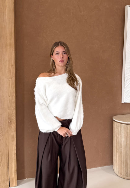 Famous Online Store Trui off shoulder Didi wit