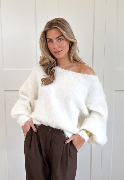Famous Online Store Trui off shoulder Didi wit