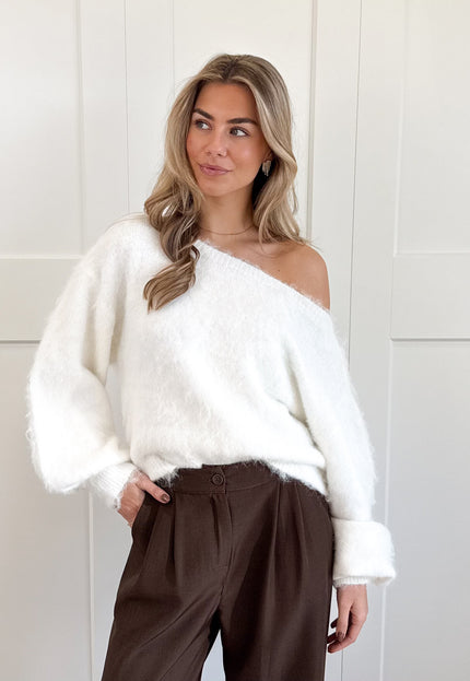 Famous Online Store Trui off shoulder Didi wit