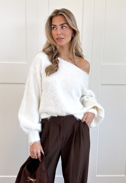 Famous Online Store Trui off shoulder Didi wit