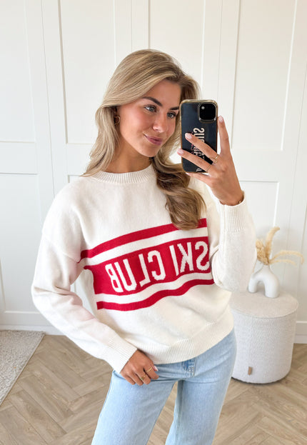 Famous Online Store Trui Ski club wit/rood
