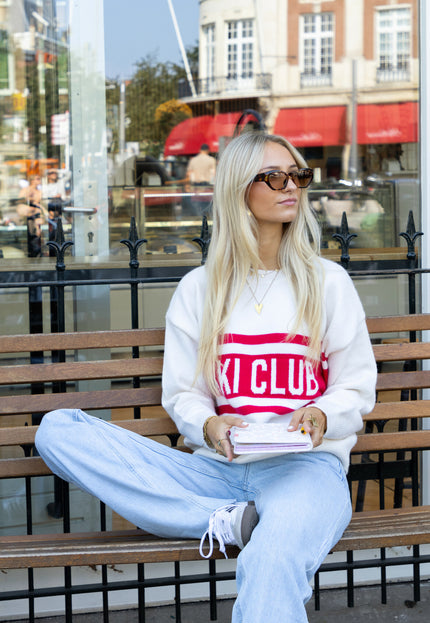 Famous Online Store Trui Ski club wit/rood
