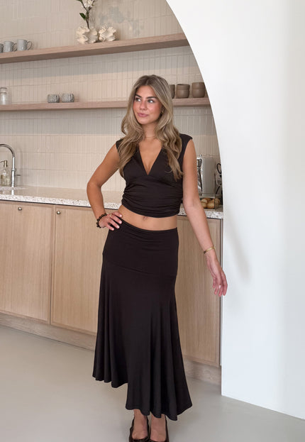 Famous Online Store V-hals top Jayela bruin