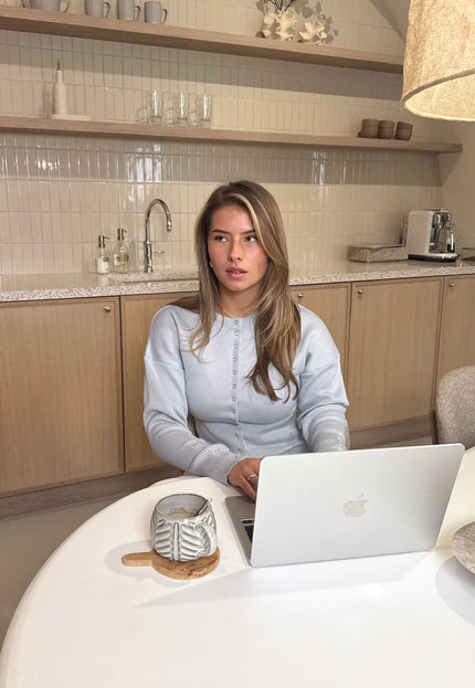 Famous Online Store Vest Lauren lichtblauw