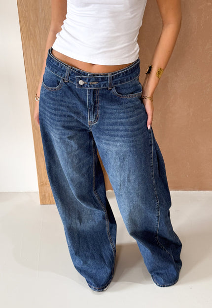Famous Online Store Wide leg jeans Aimee donkerblauw