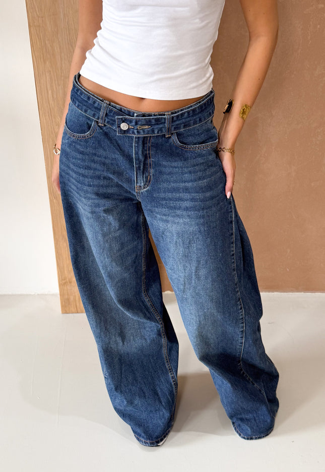 Famous Online Store Wide leg jeans Aimee donkerblauw