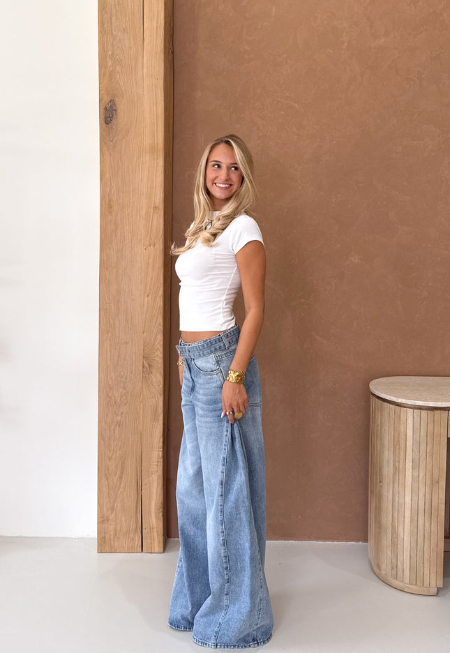Famous Online Store Wide leg jeans Aimee lichtblauw