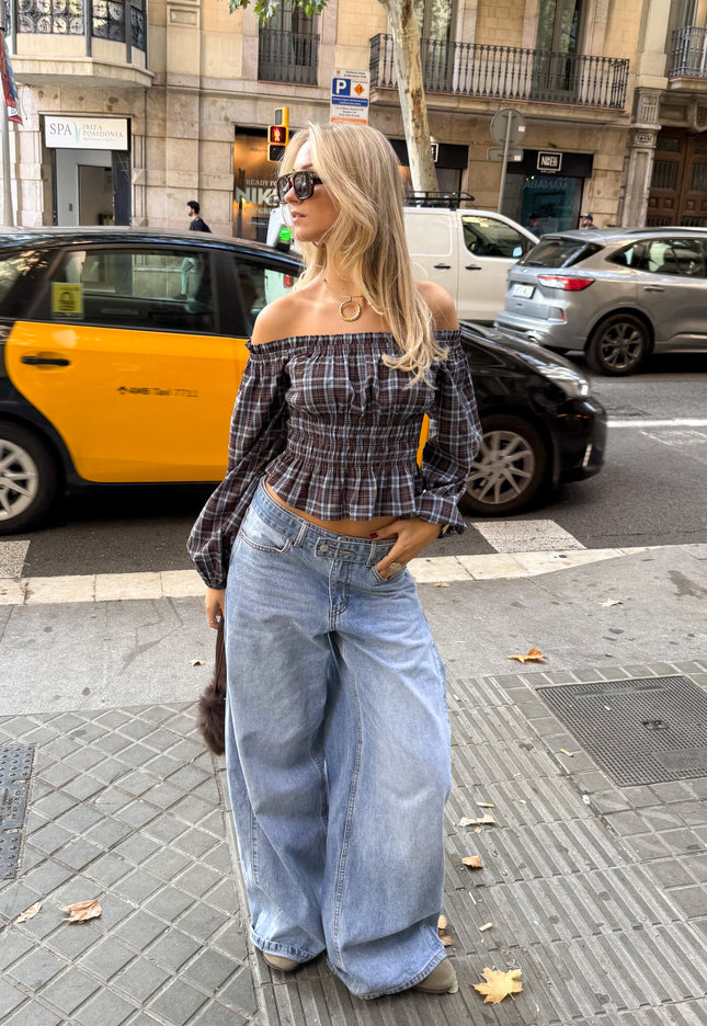 Famous Online Store Wide leg jeans Aimee lichtblauw