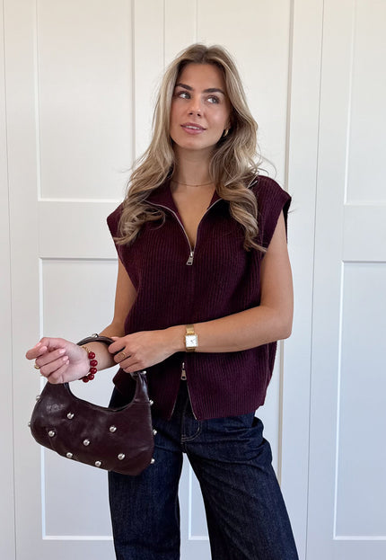 Famous Online Store Zipper gilet Yuna bordeaux