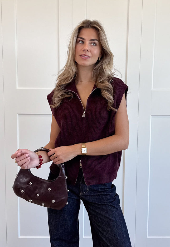 Famous Online Store Zipper gilet Yuna bordeaux