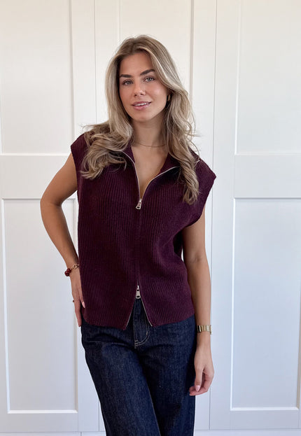Famous Online Store Zipper gilet Yuna bordeaux