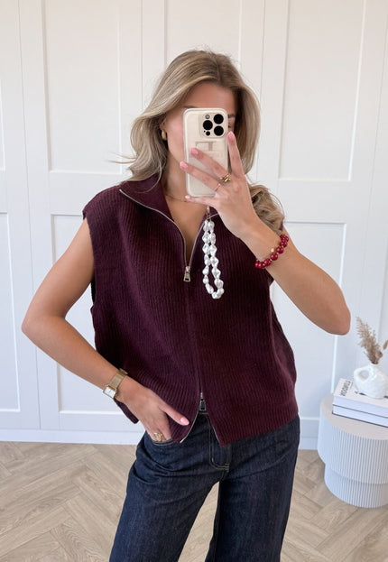 Famous Online Store Zipper gilet Yuna bordeaux