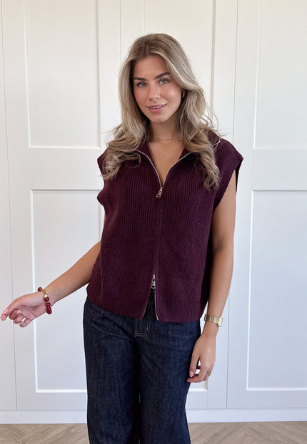 Famous Online Store Zipper gilet Yuna bordeaux