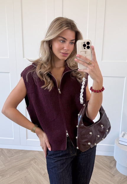 Famous Online Store Zipper gilet Yuna bordeaux