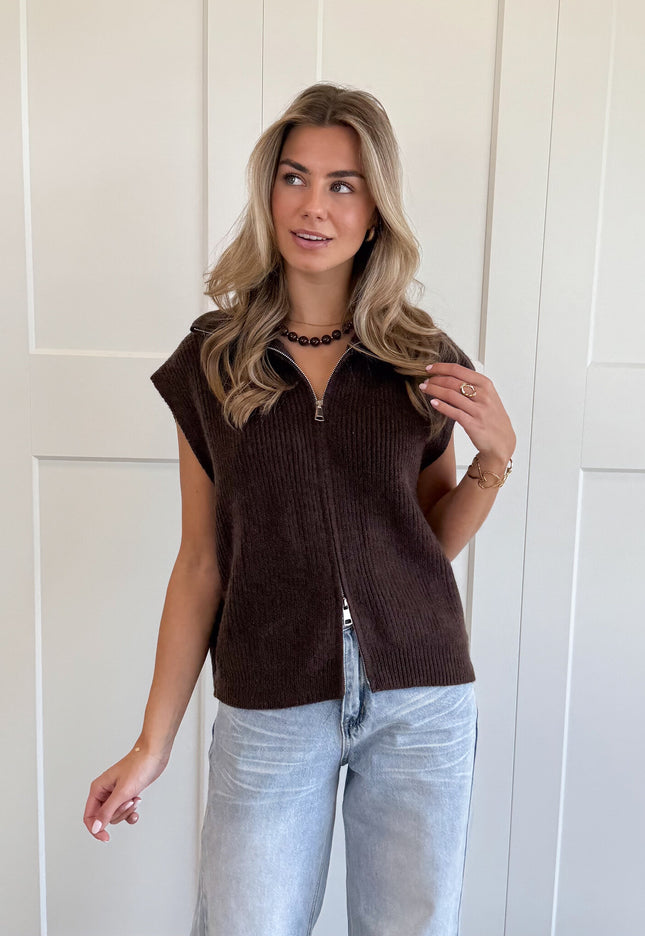 Famous Online Store Zipper gilet Yuna bruin