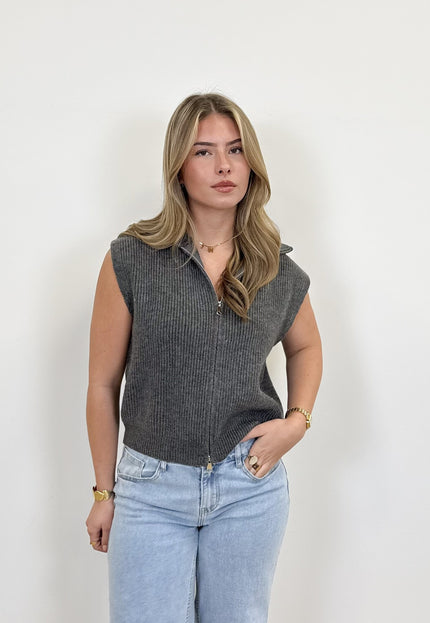 Famous Online Store Zipper gilet Yuna grijs