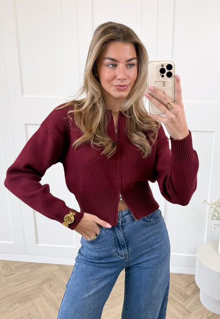 Famous Online Store Zipper vest Zoë bordeaux
