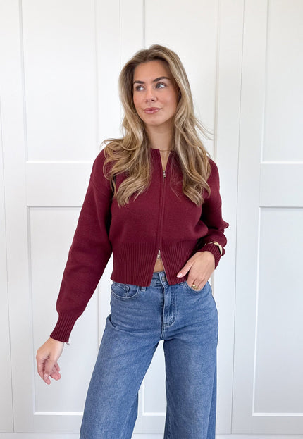Famous Online Store Zipper vest Zoë bordeaux