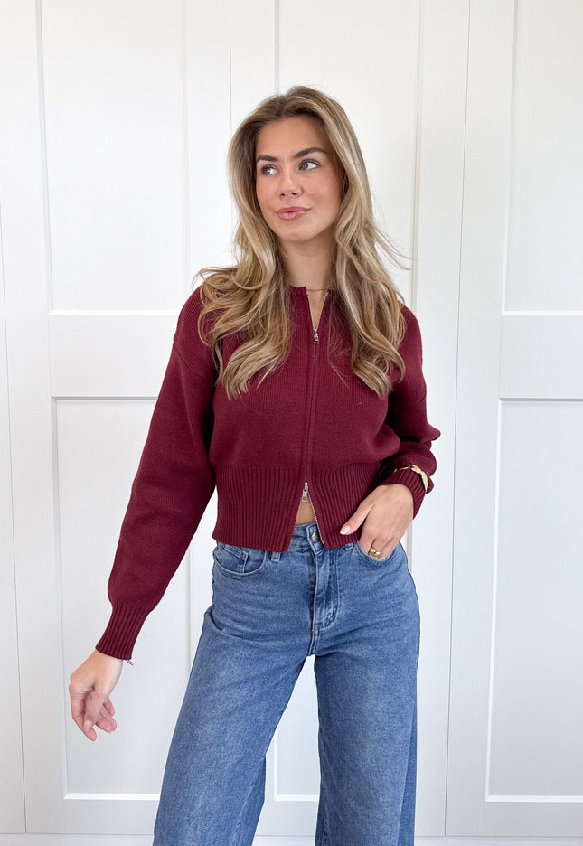 Famous Online Store Zipper vest Zoë bordeaux