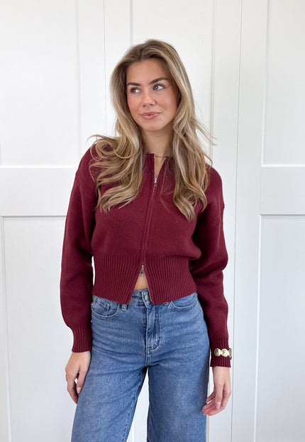 Famous Online Store Zipper vest Zoë bordeaux