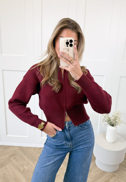 Famous Online Store Zipper vest Zoë bordeaux