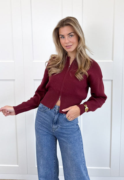 Famous Online Store Zipper vest Zoë bordeaux