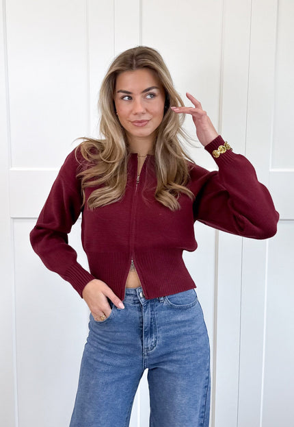 Famous Online Store Zipper vest Zoë bordeaux