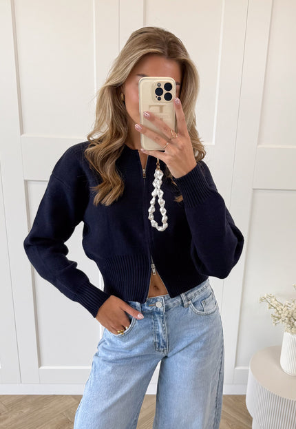 Famous Online Store Zipper vest Zoë navy