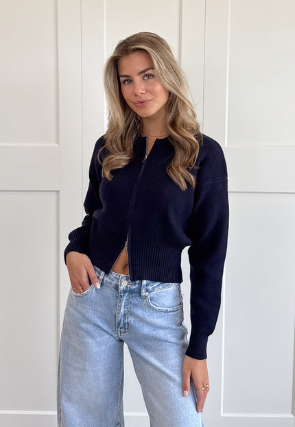 Famous Online Store Zipper vest Zoë navy