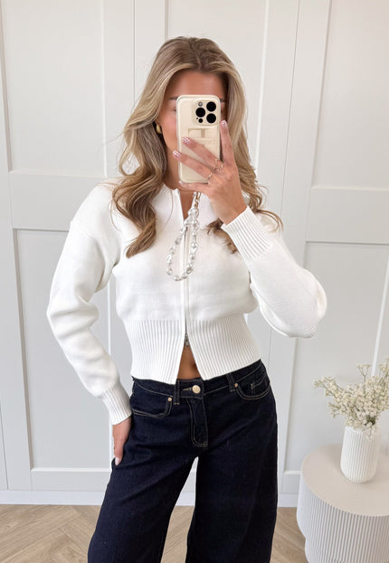 Famous Online Store Zipper vest Zoë wit
