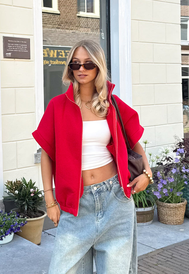 Famous Online Store Zippervest Daisy rood