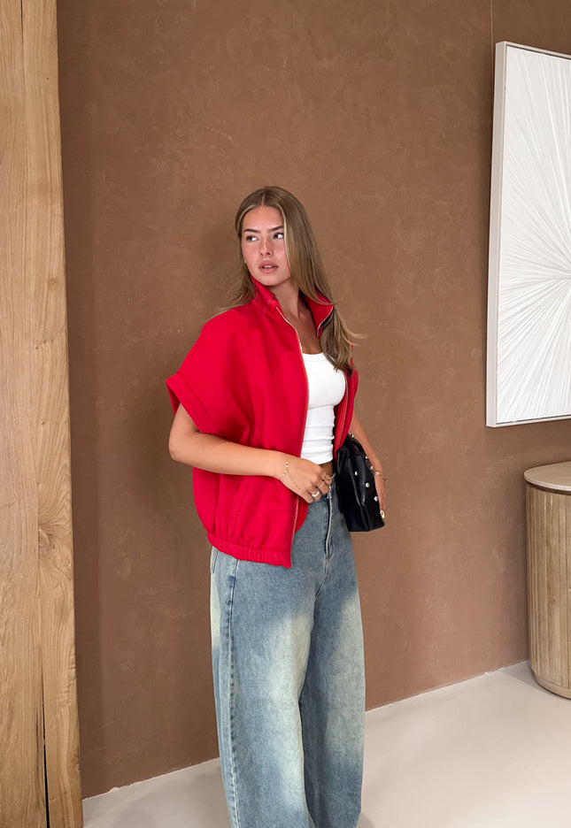 Famous Online Store Zippervest Daisy rood