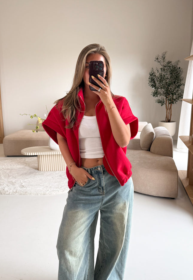 Famous Online Store Zippervest Daisy rood