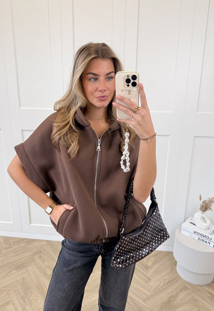 Famous Online Store Zippervest Marivelle Bruin