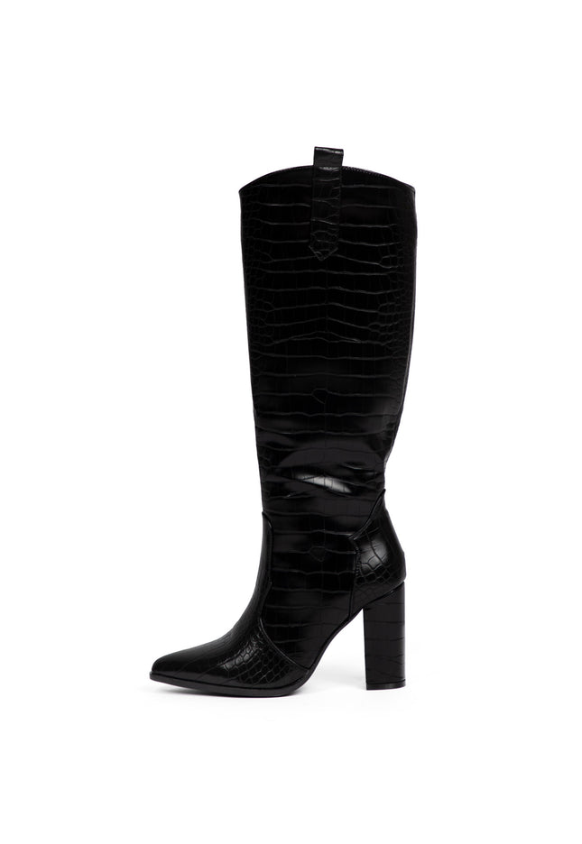 Famous Online Store Zwarte croco dameslaars Fay